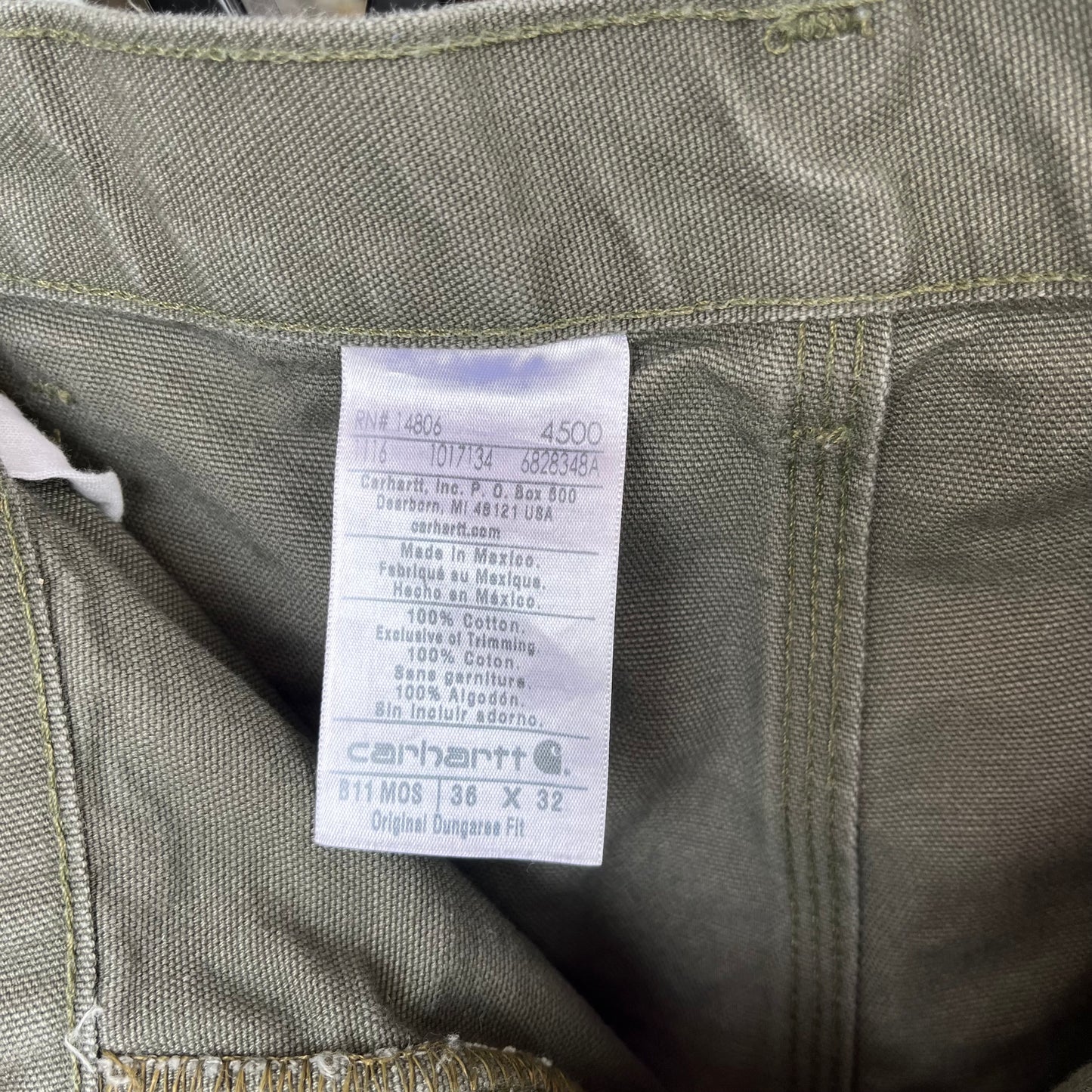 Carhartt Carpenter Pants Green - Size 36W