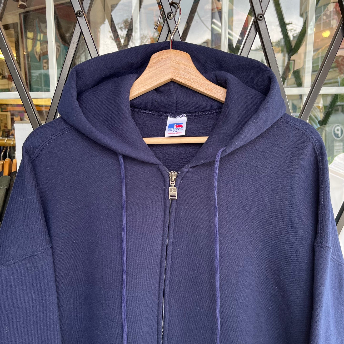 Vintage Russell Blank Hoodie Navy - Size XXL