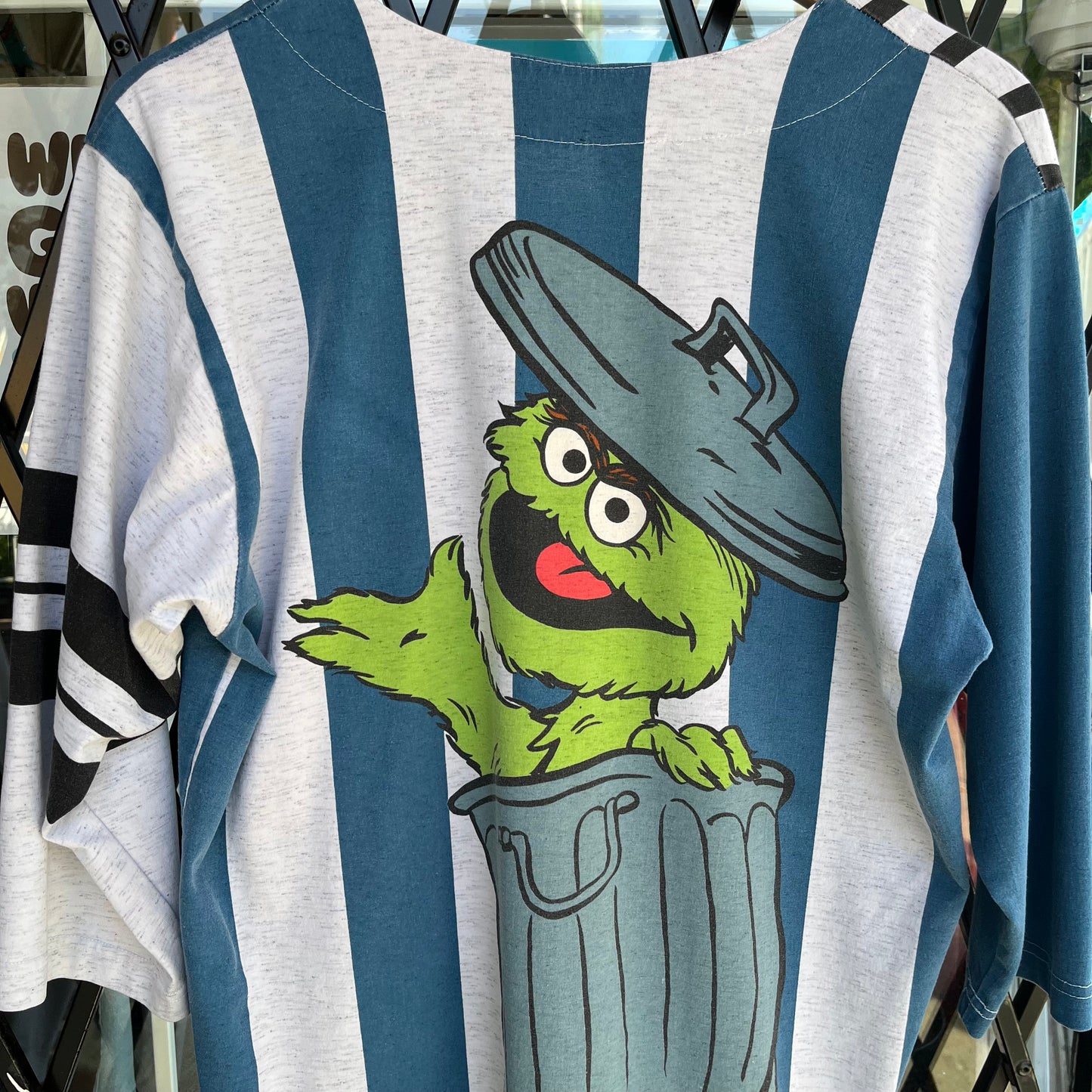Vintage Sesame Street Oscar The Grouch Long Sleeve Jersey - Size S