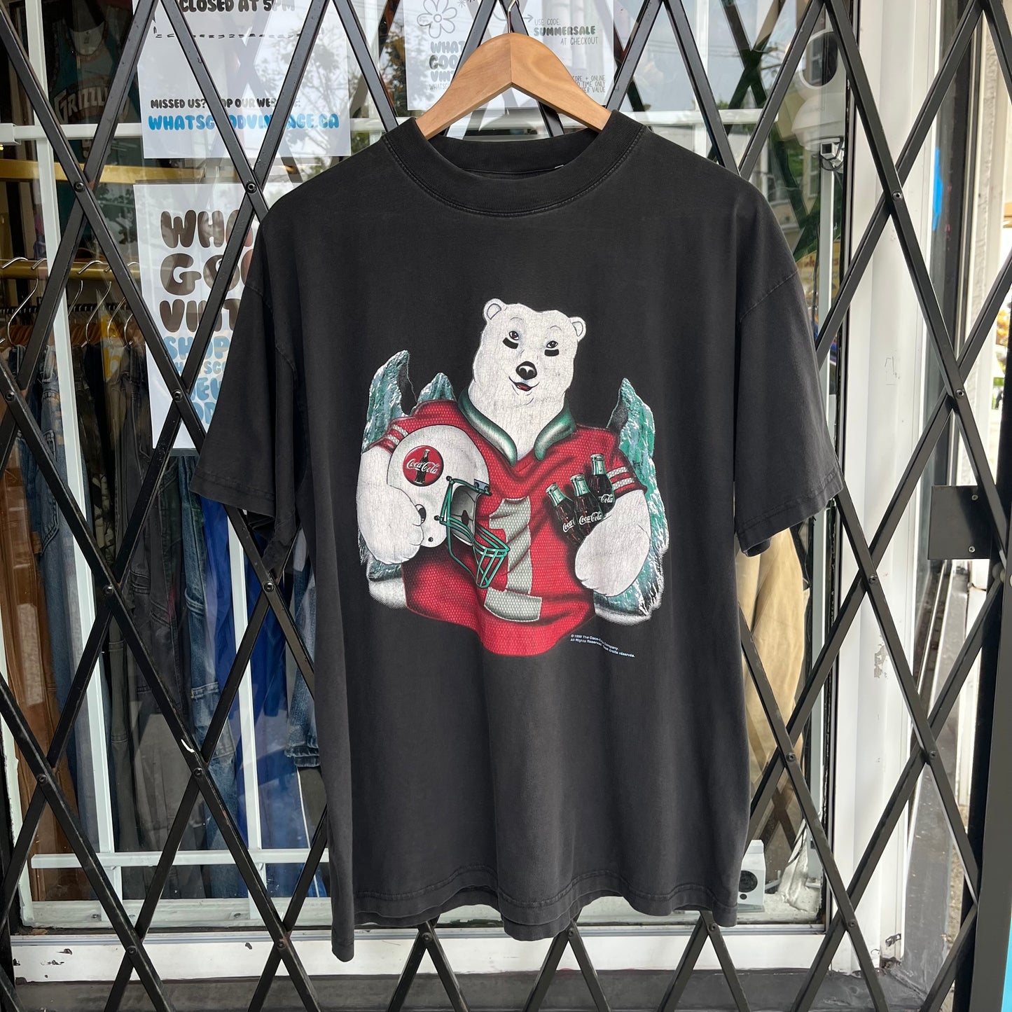 1998 Coca Cola Football Bear Tee - Size XL