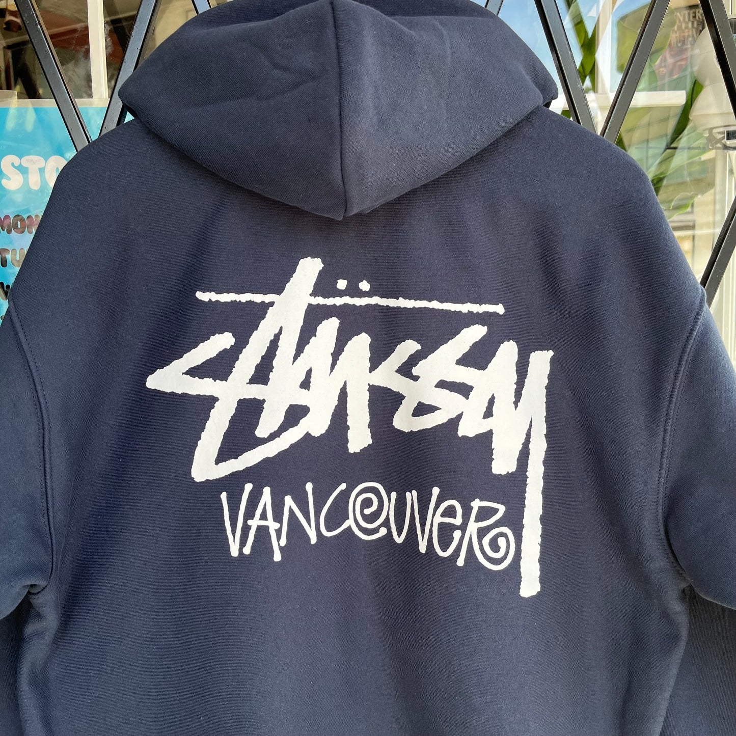 Stussy Vancouver Zip Up Navy Hoodie - Size M