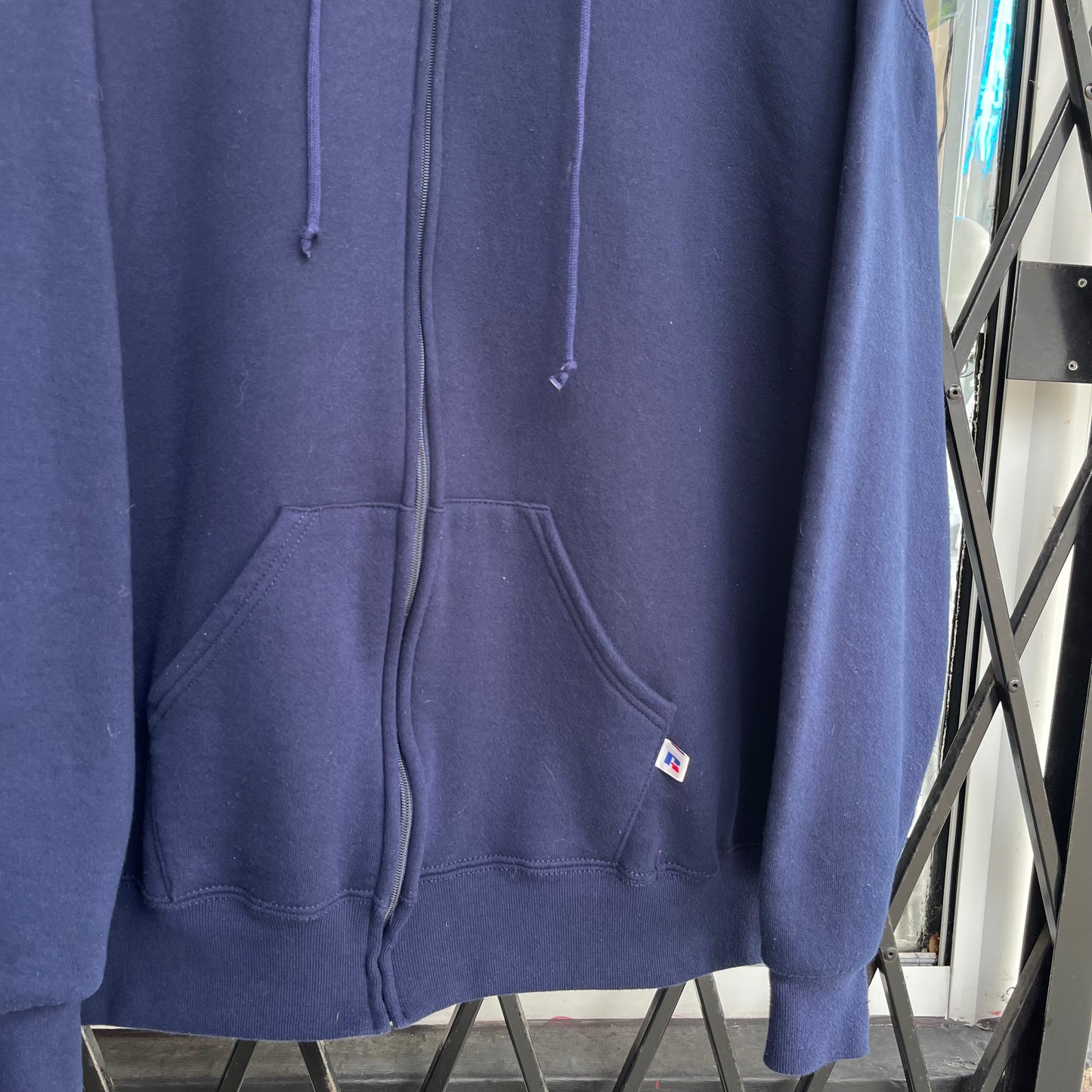 Vintage Russell Blank Hoodie Navy - Size XXL