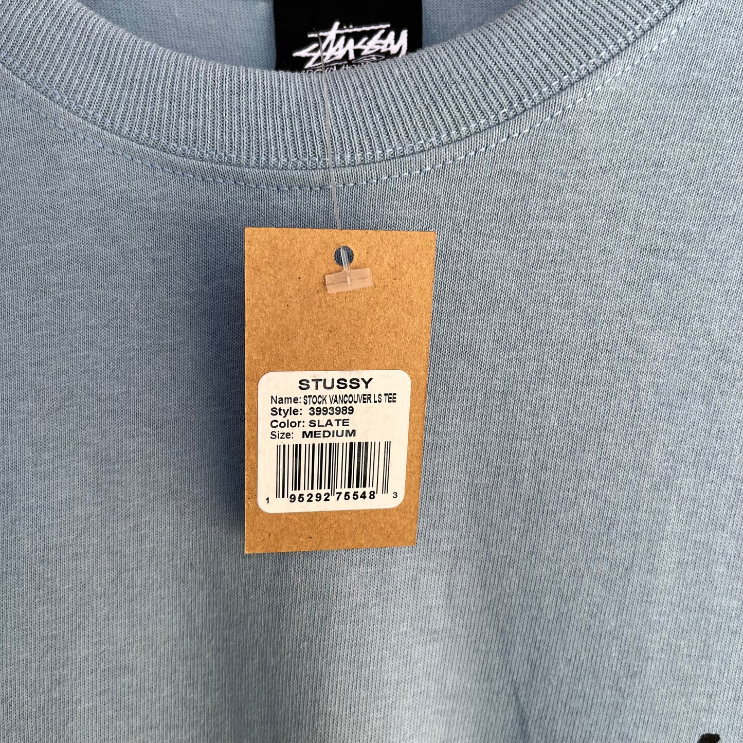 Stussy Vancouver Stock Long Sleeve Slate - Size M