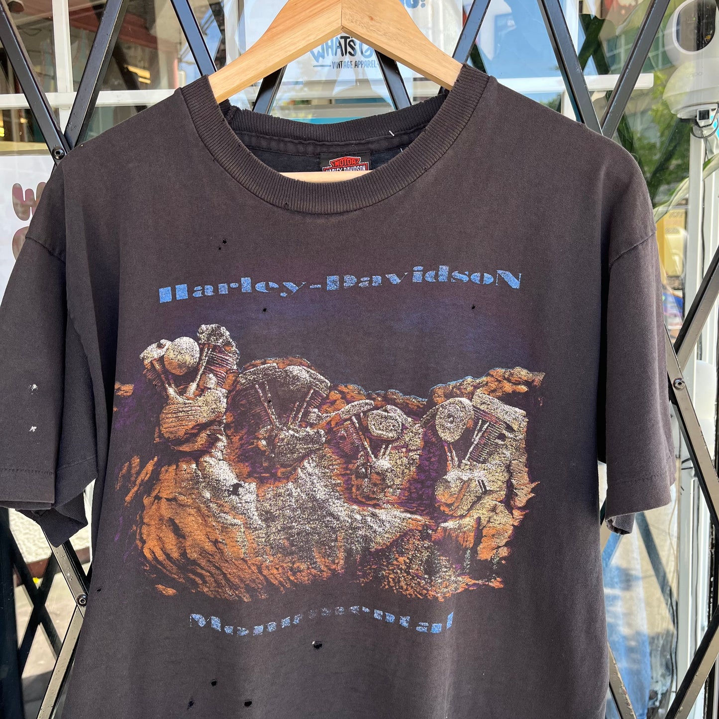 Vintage Distressed Harley Davidson Greece Tee - Size L