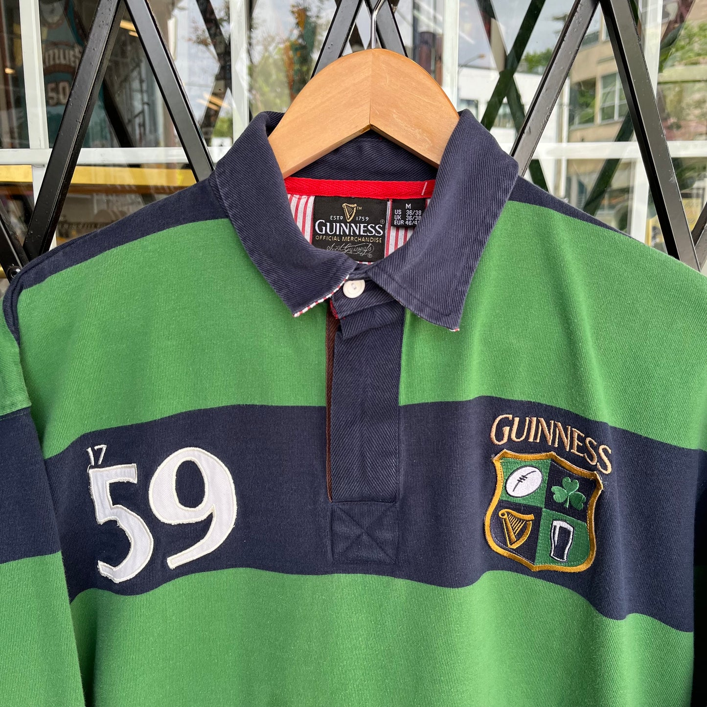 Guinness Long Sleeve Rugby Shirt - Size M