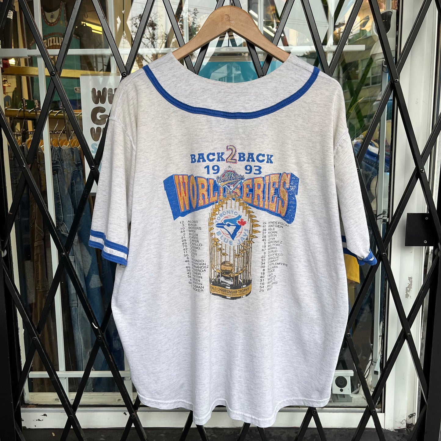 1993 Toronto Blue Jays Back to Back World Series Jersey - Size XL