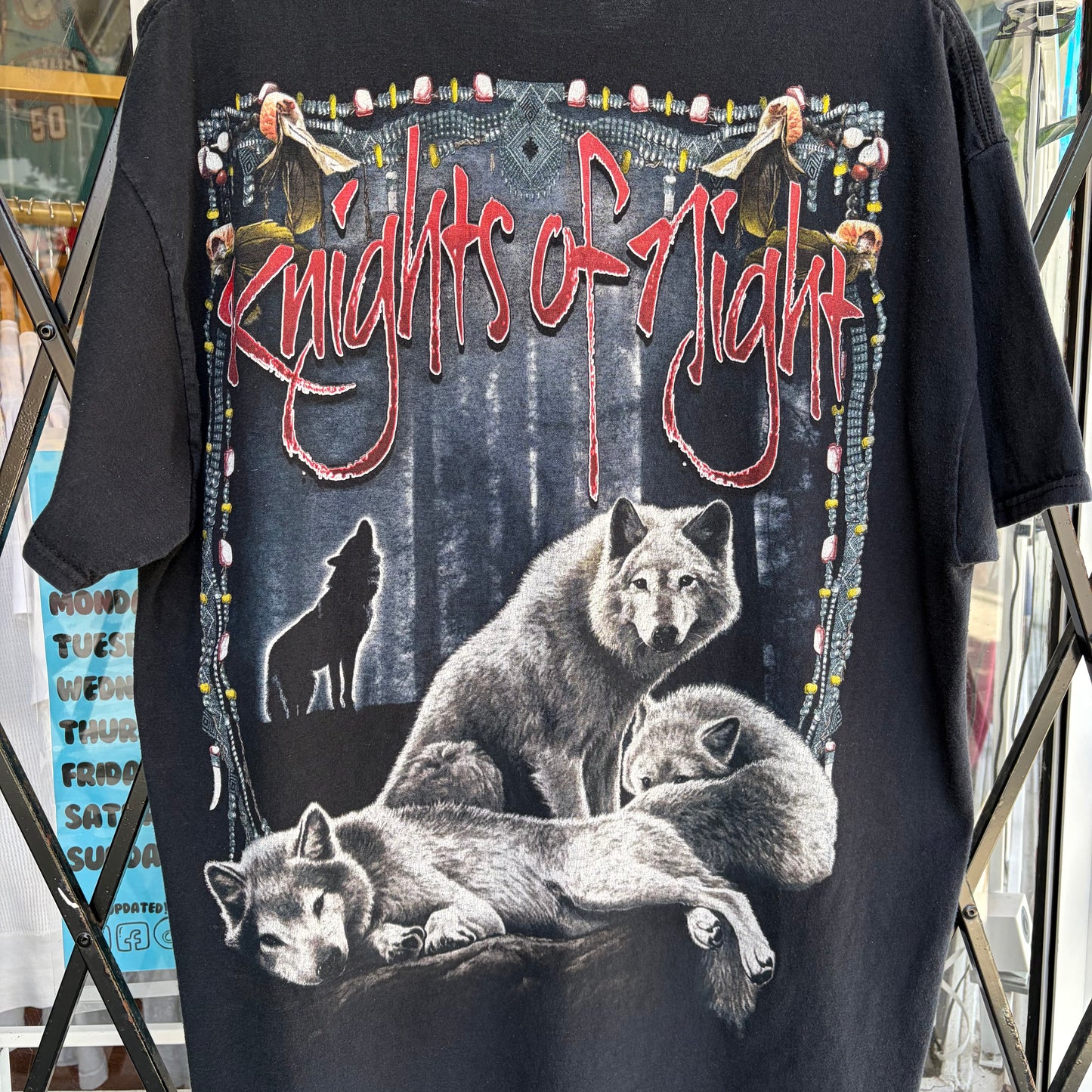 Vintage Knights of Night Wolf Pack Tee - Size XL
