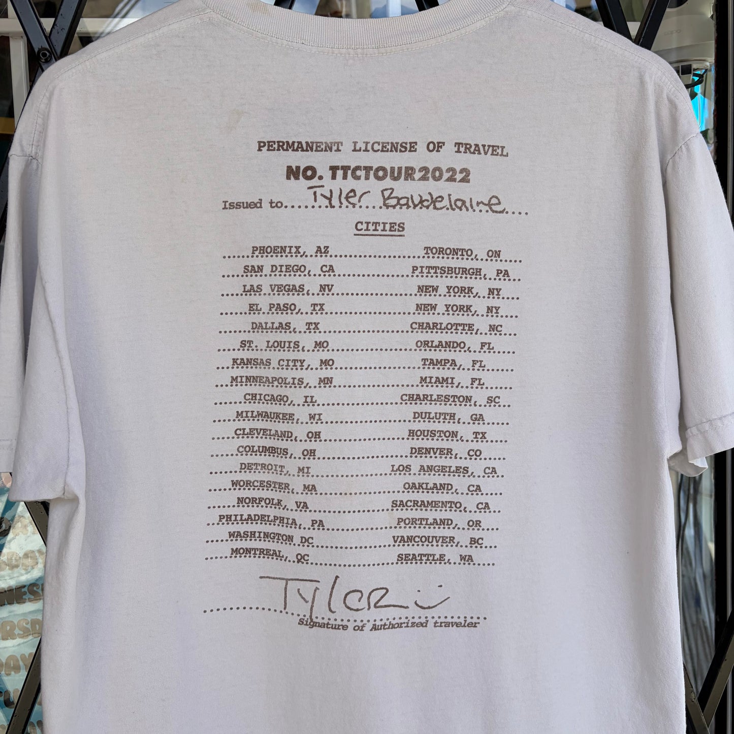 2022 Tyler, the Creator Call Me If You Get Lost Tour Tee - Size L