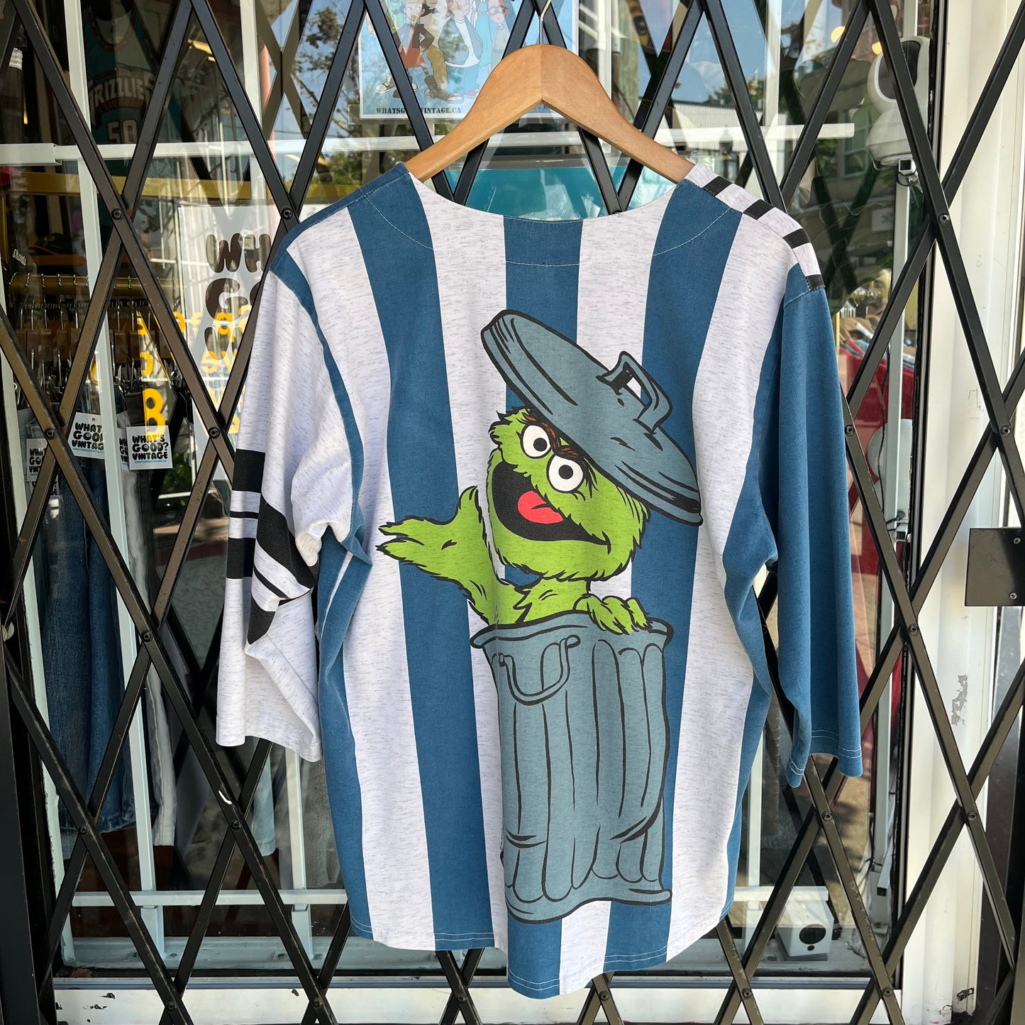 Vintage Sesame Street Oscar The Grouch Long Sleeve Jersey - Size S