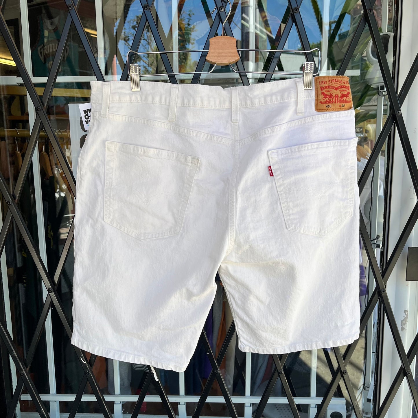 Levi’s White Denim Shorts - Size 38W