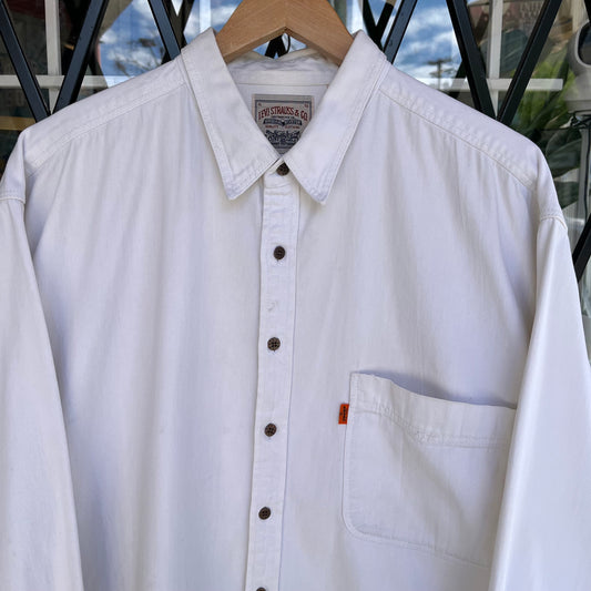Vintage Leviâs Oversized Orange Tab Button Up Shirt - Size XL