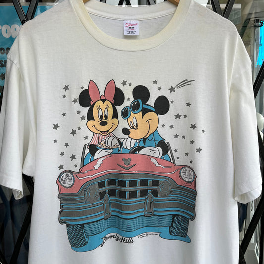 Vintage Mickey & Minnie Mouse Beverly Hills Car Tee - Size XL