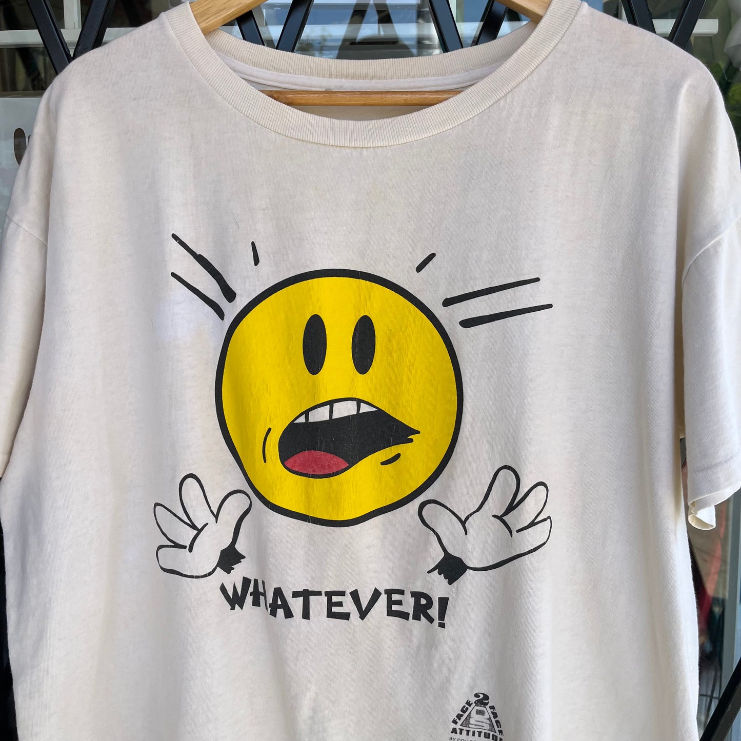 Vintage Smiley Face Whatever Tee - Size L