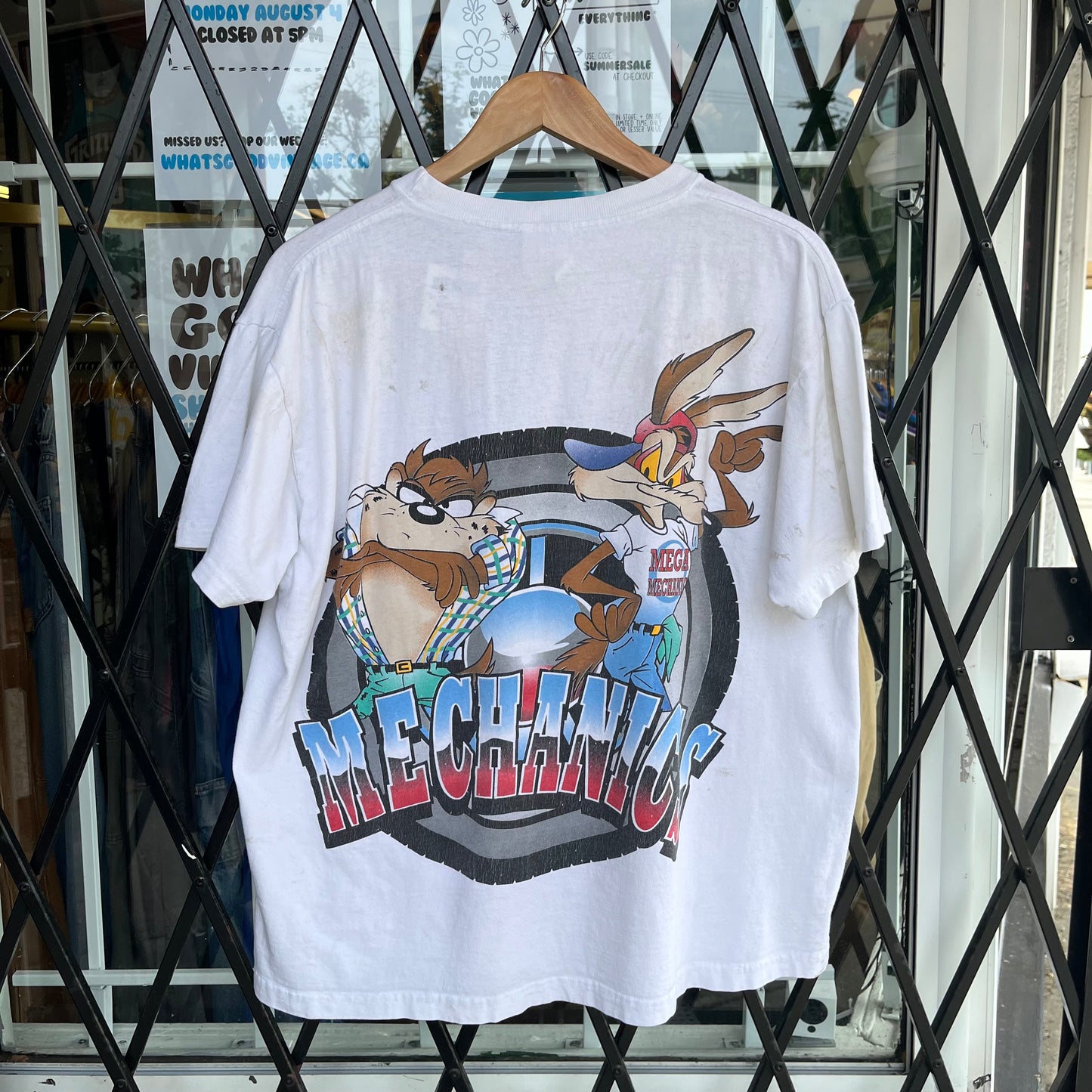 1995 Looney Tunes Hot Rods Mechanics Tee - Size L