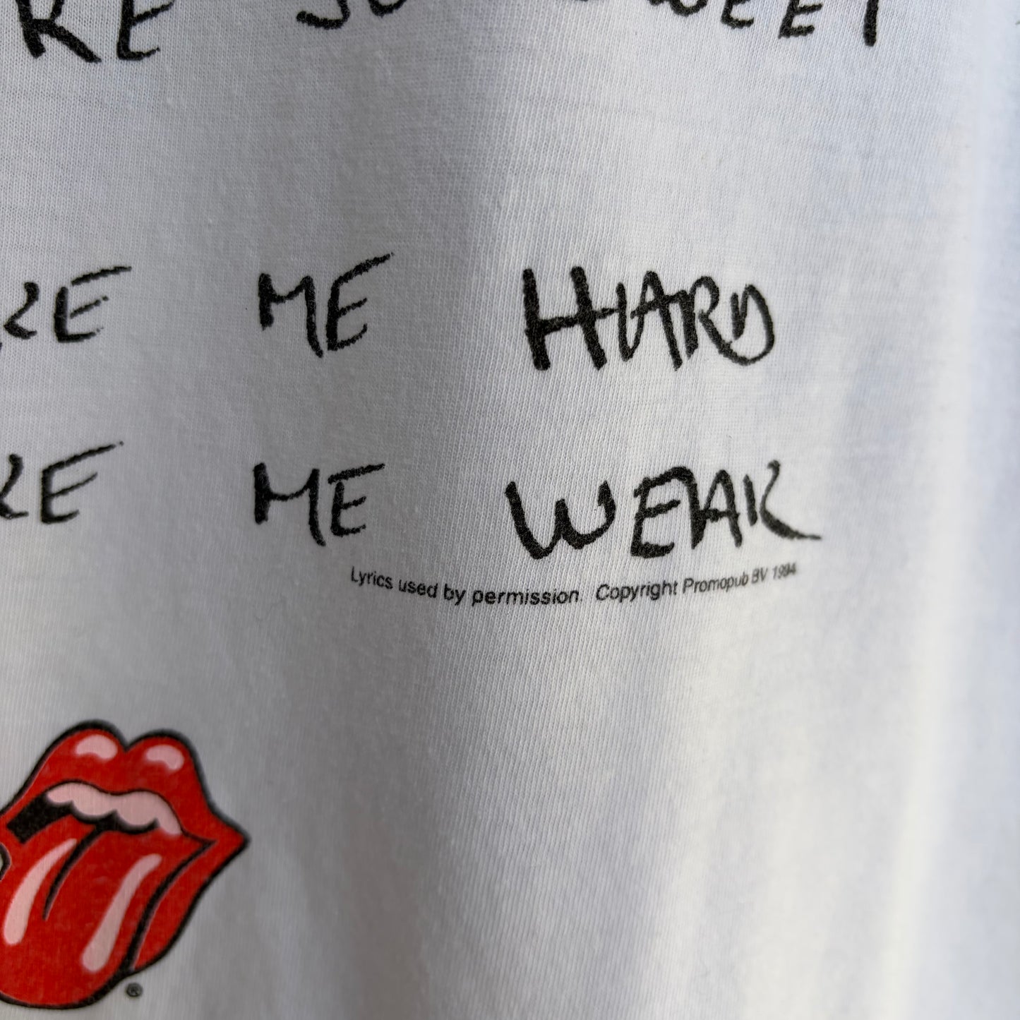 1994 Rolling Stones Voodoo Lounge Lyric Tee - Size L