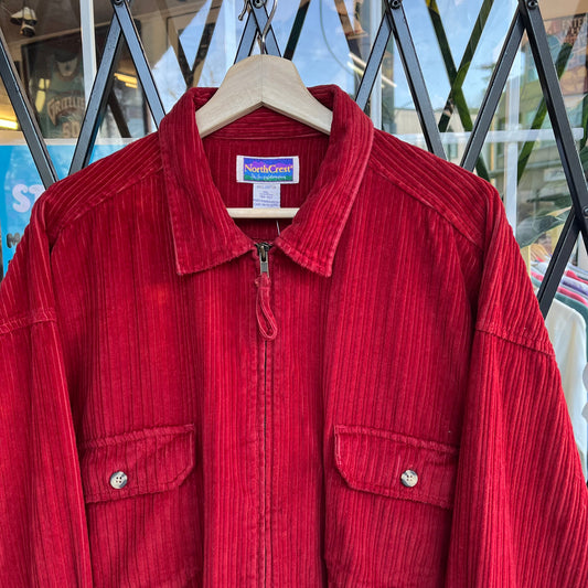 Vintage Corduroy Zip Up Over Shirt - Size XXL