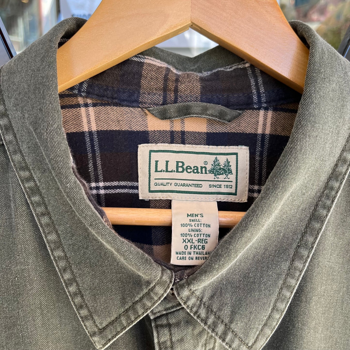 Vintage LL Bean Plaid Lined Over Shirt - Size XXL