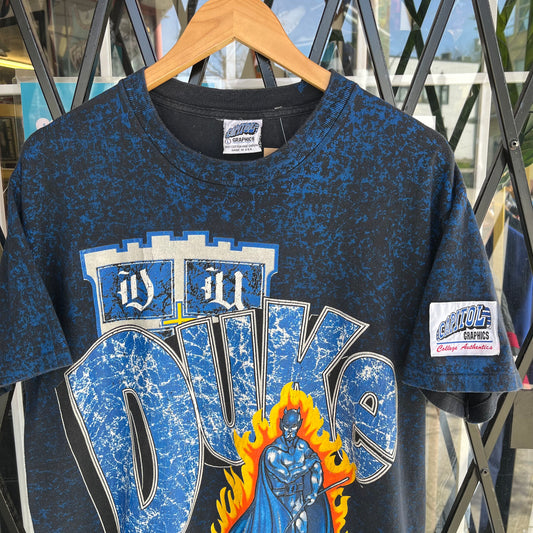 Vintage Duke University Blue Devils AOP Tee - Size L