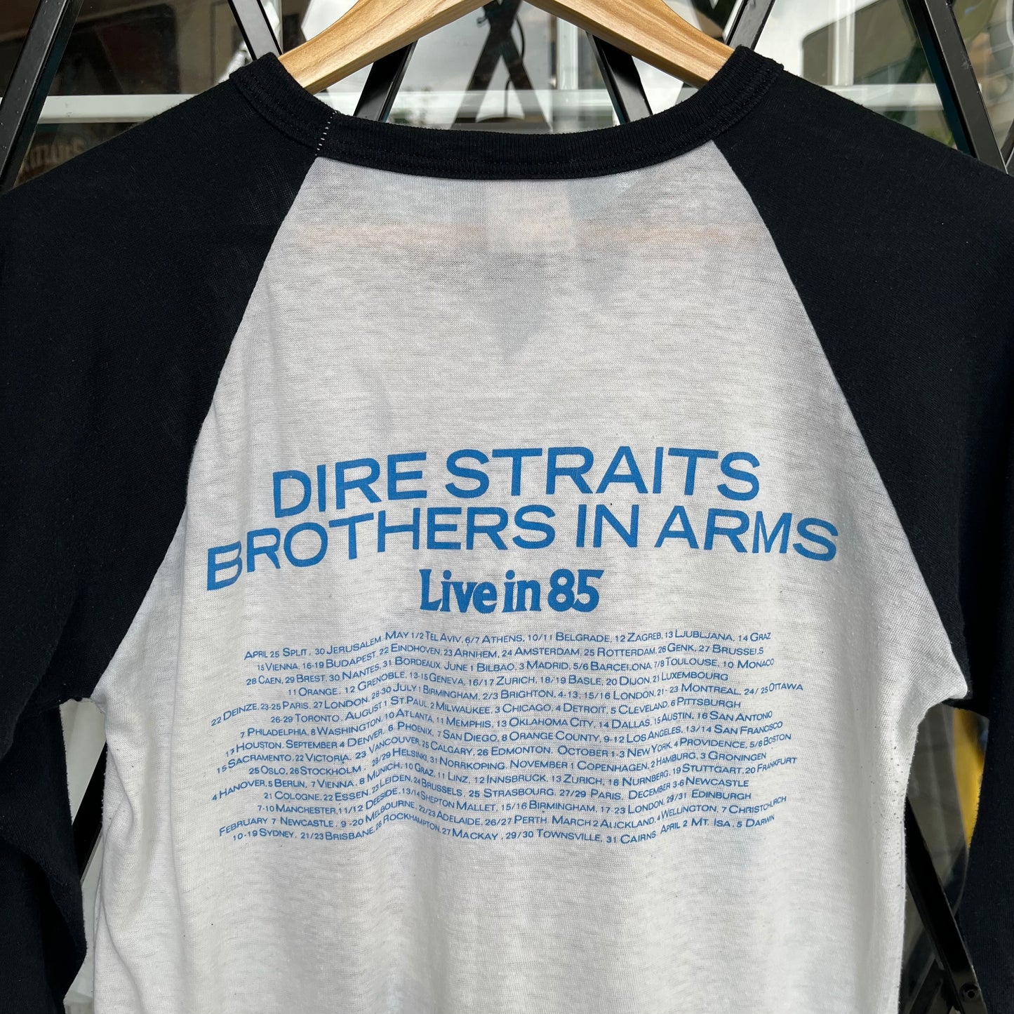 1985 Dire Straits Brother In Arms Tour Raglan Shirt - Size M