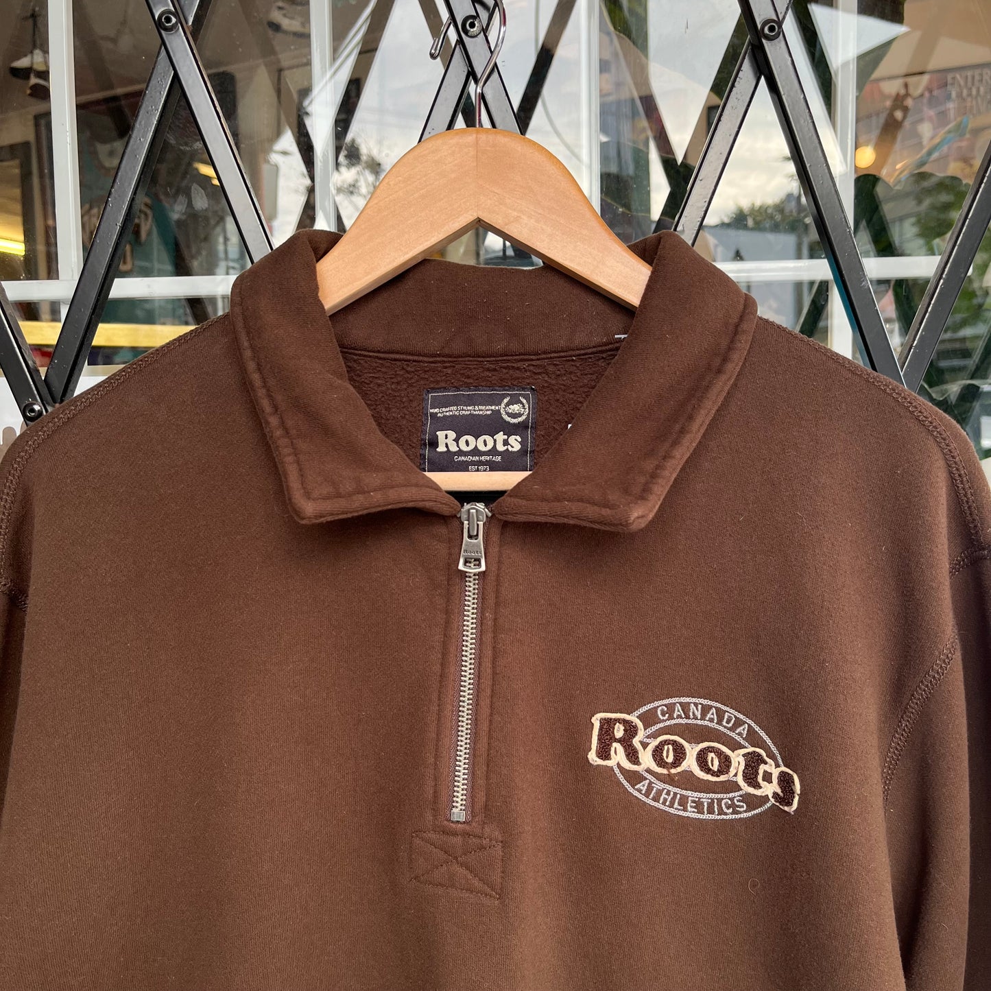 Roots Athletics Quarter Zip Sweater - Size L