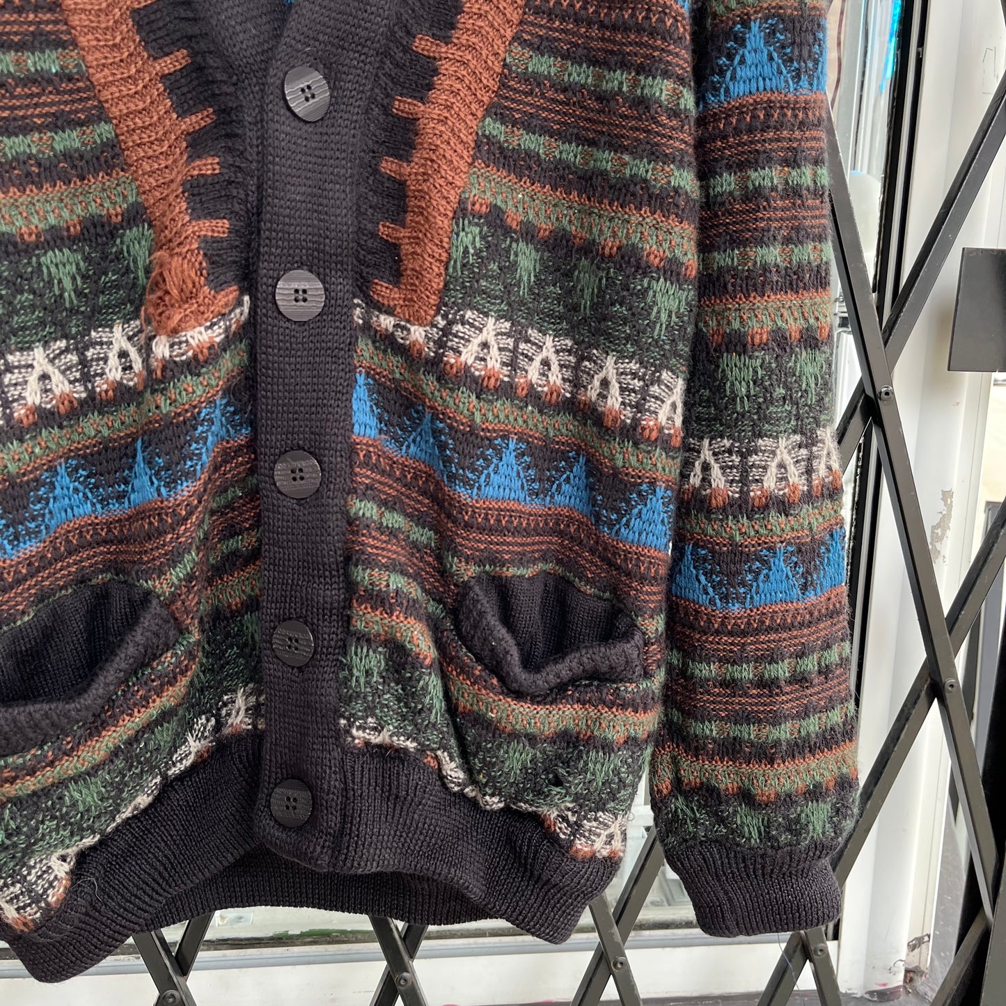 Vintage Tundra 3D Knit Cardigan - Size L
