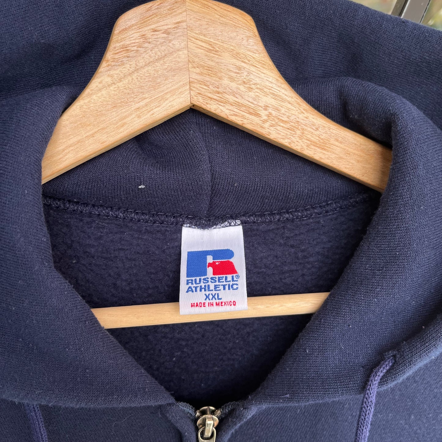 Vintage Russell Blank Hoodie Navy - Size XXL