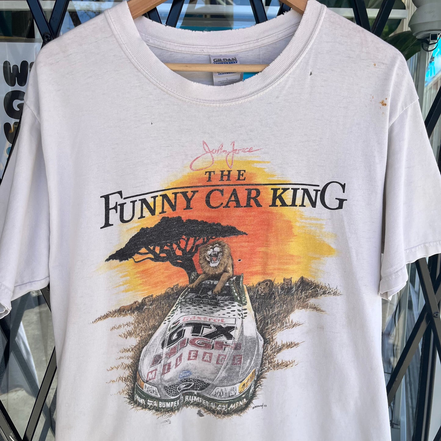 Distressed 2003 John Force Racing Tee - Size L