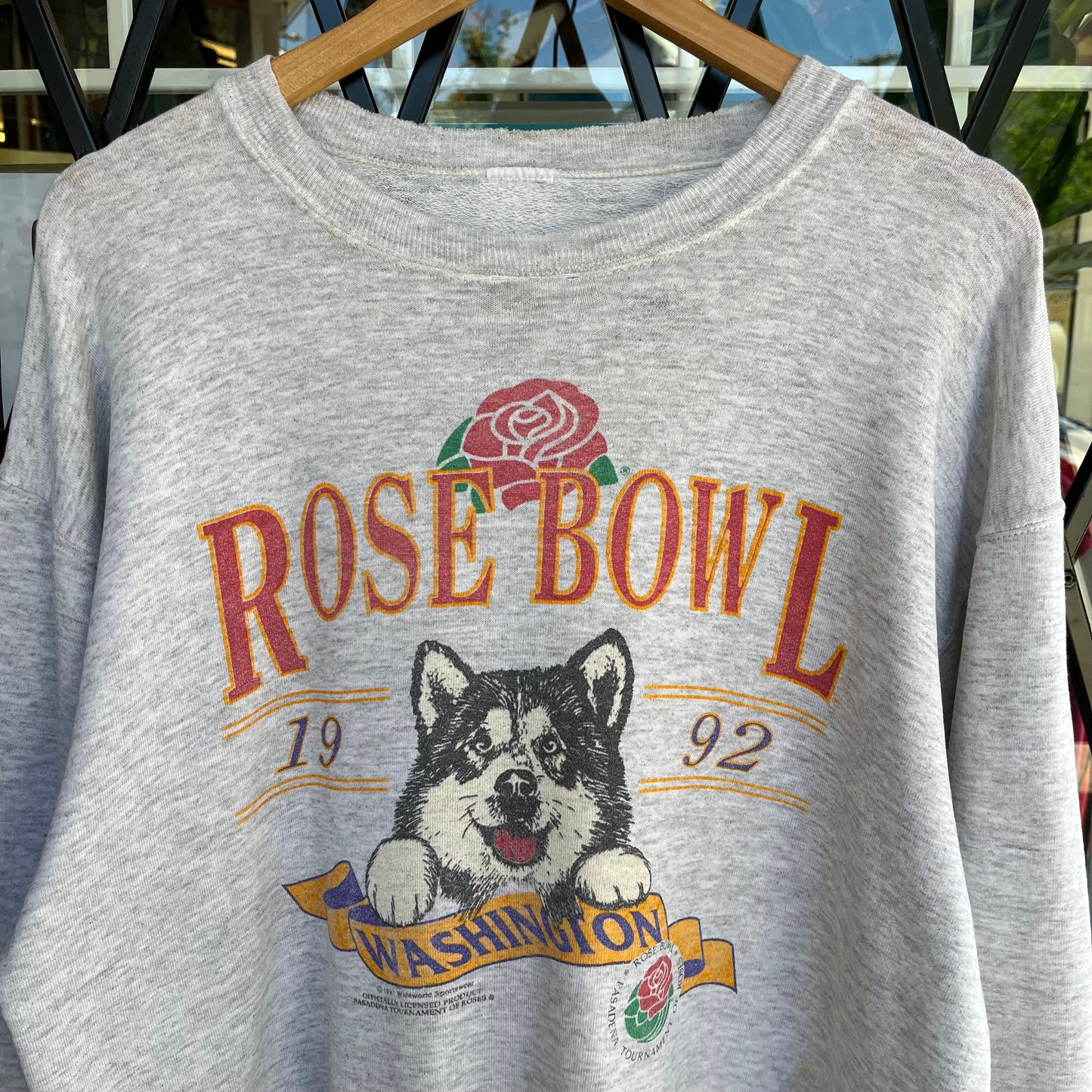 1992 Washington Huskies Rose Bowl Crewneck - Size L