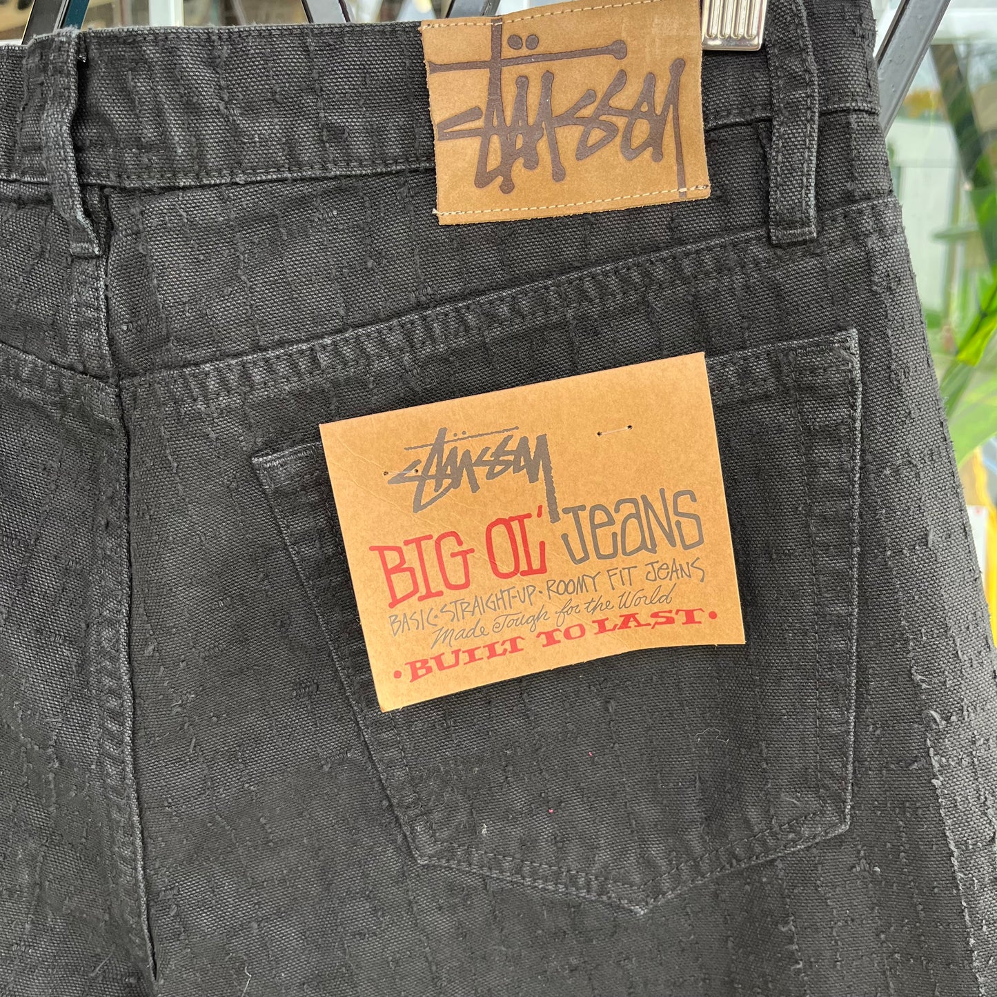 Stussy Big Ol Jeans Canvas Pants Black - Size 32W