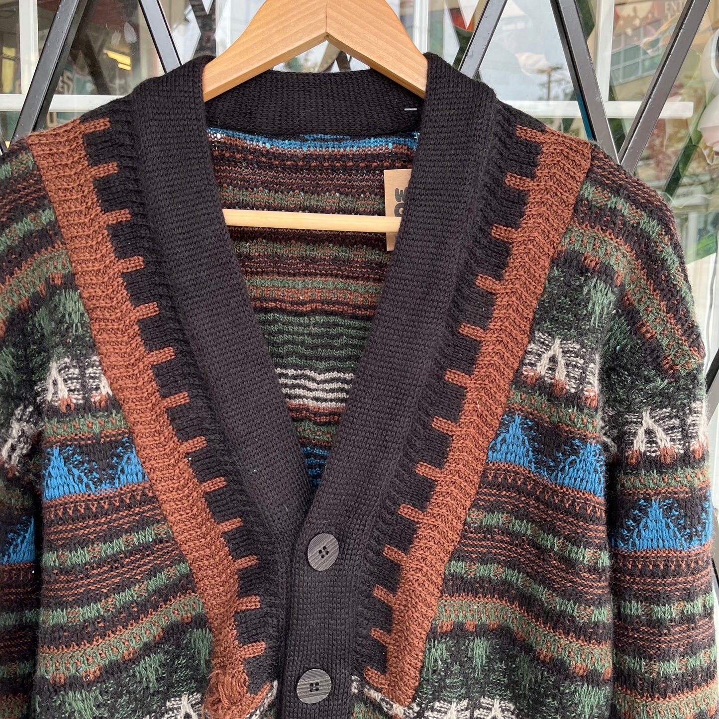Vintage Tundra 3D Knit Cardigan - Size L