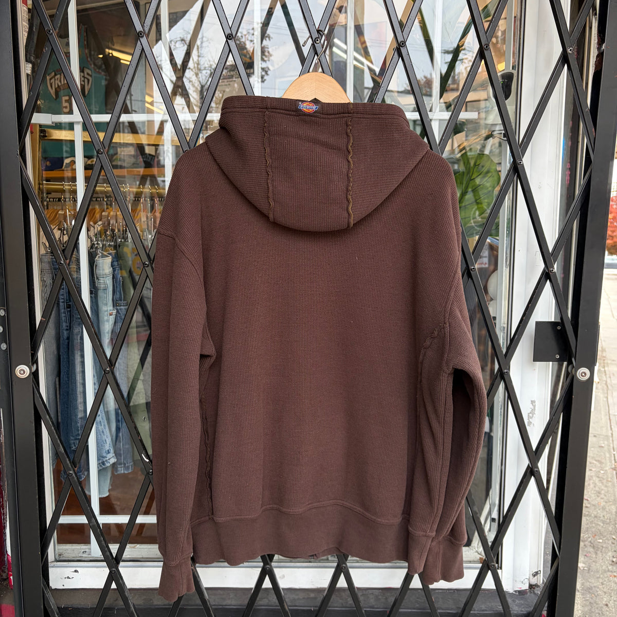 Y2K Dickies Waffle Fleece Lined Zip Up Hoodie - Size XL