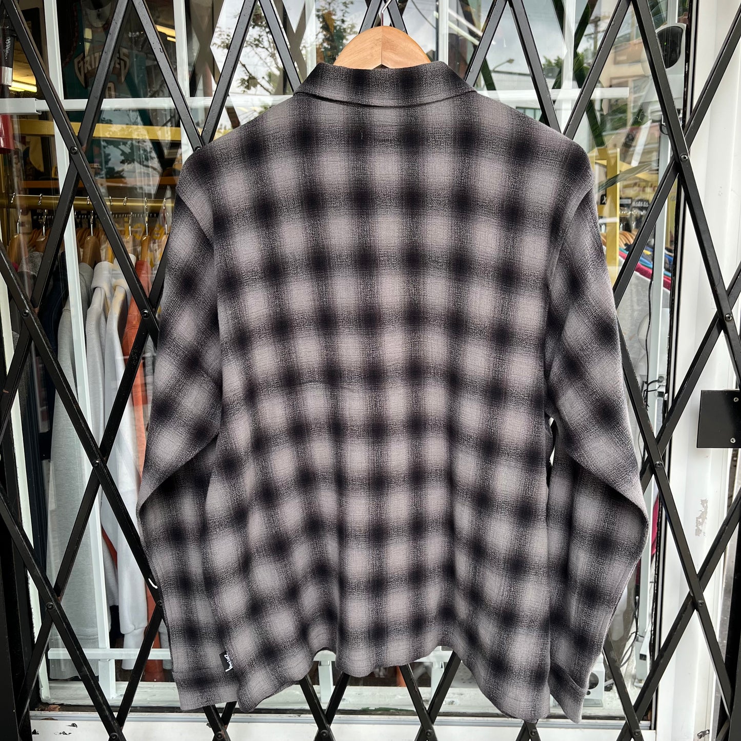 Stussy Zip Shirt Twisted Yarn Plaid - Size S