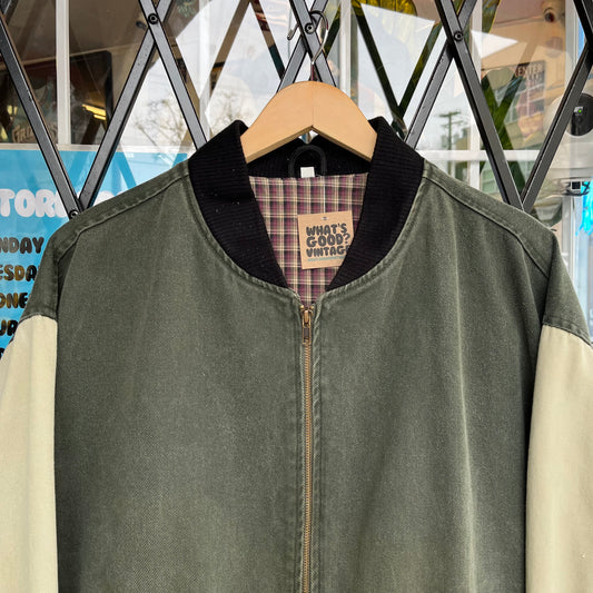 Vintage Denim Bomber Jacket - Size XL