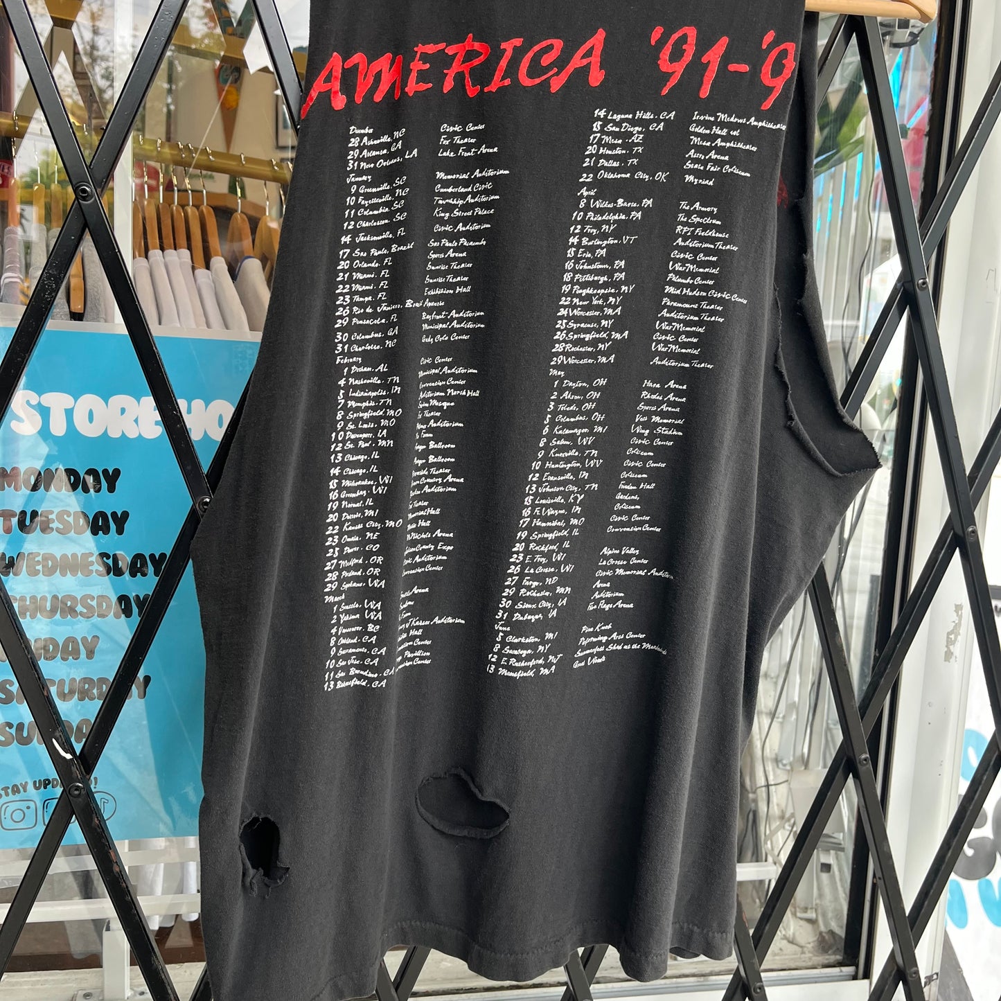 1991 Skid Row Tour Cut Off Tee - Size L