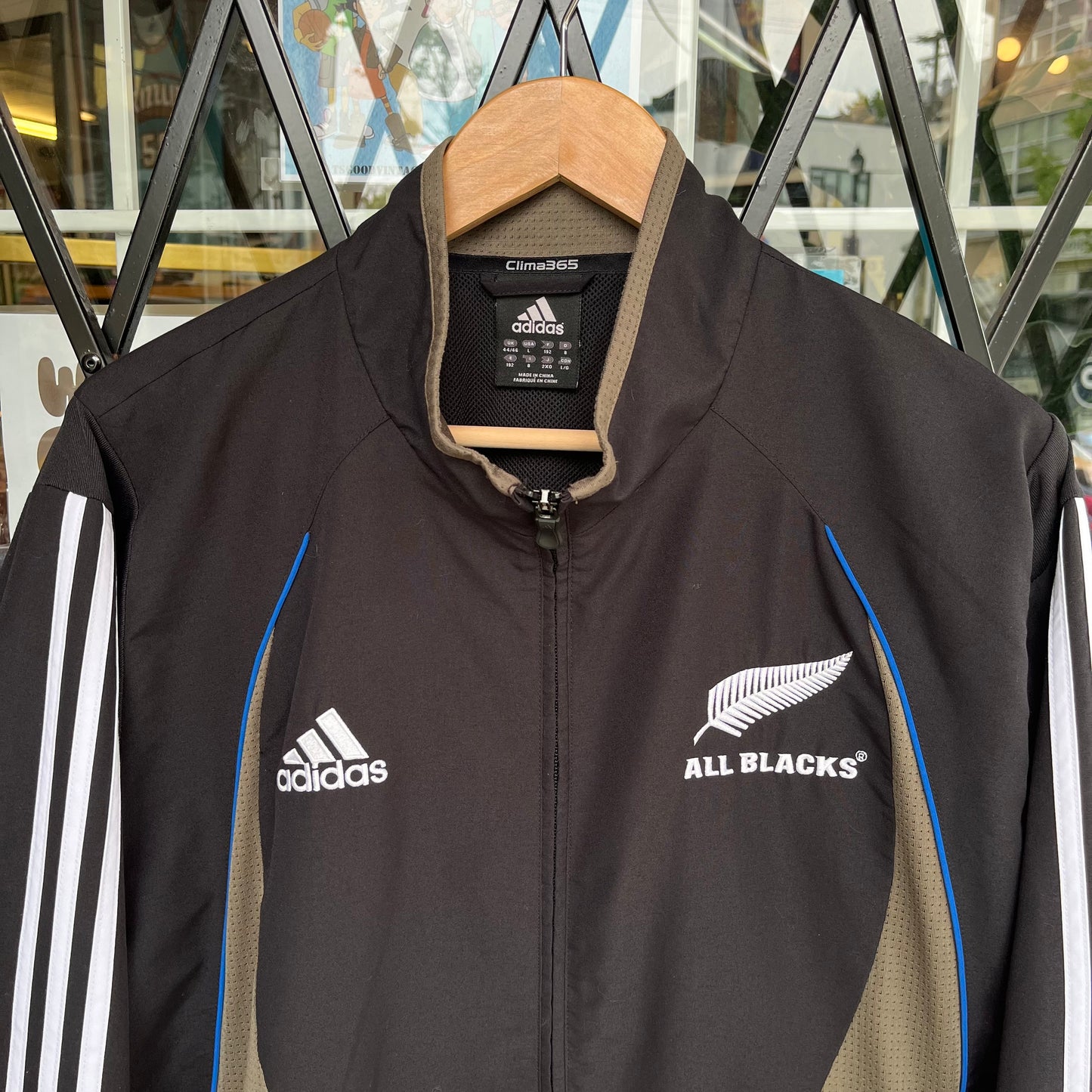 Adidas New Zealand All Blacks Rugby Windbreaker - Size L