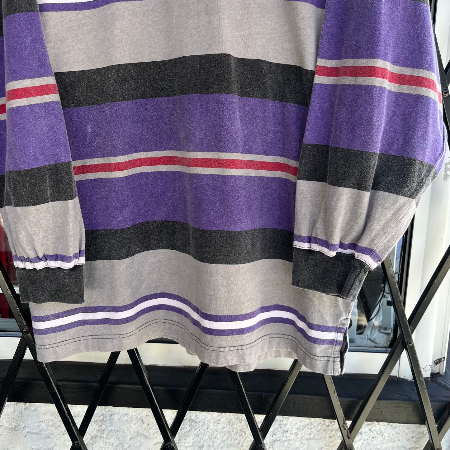 Vintage Colour Block Long Sleeve Shirt - Size XL