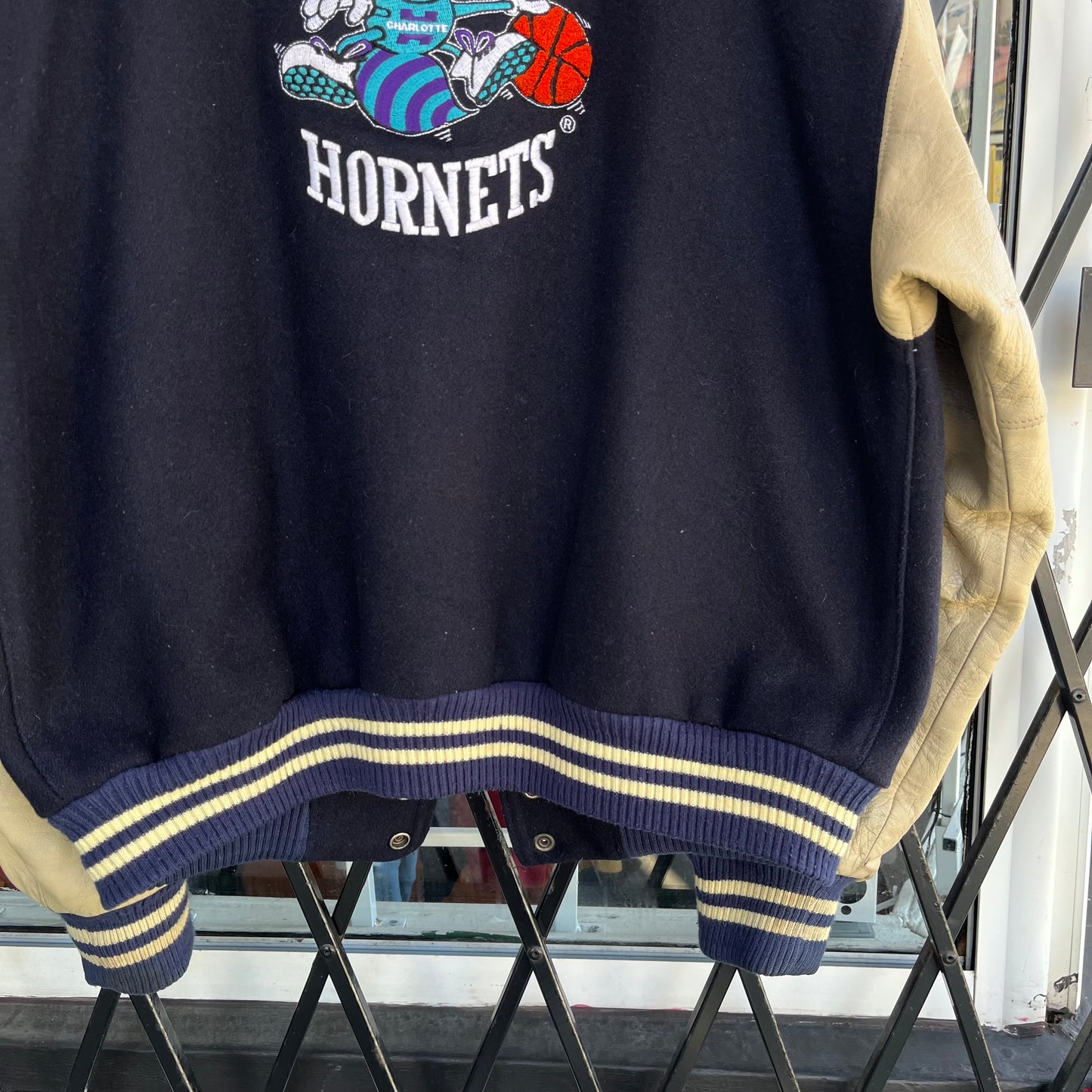 Vintage Charlotte Hornets Letterman Jacket - Size XL