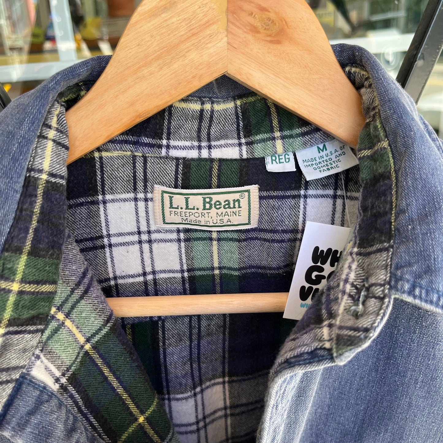 Vintage LL Bean Plaid Lined Button Shirt - Size M