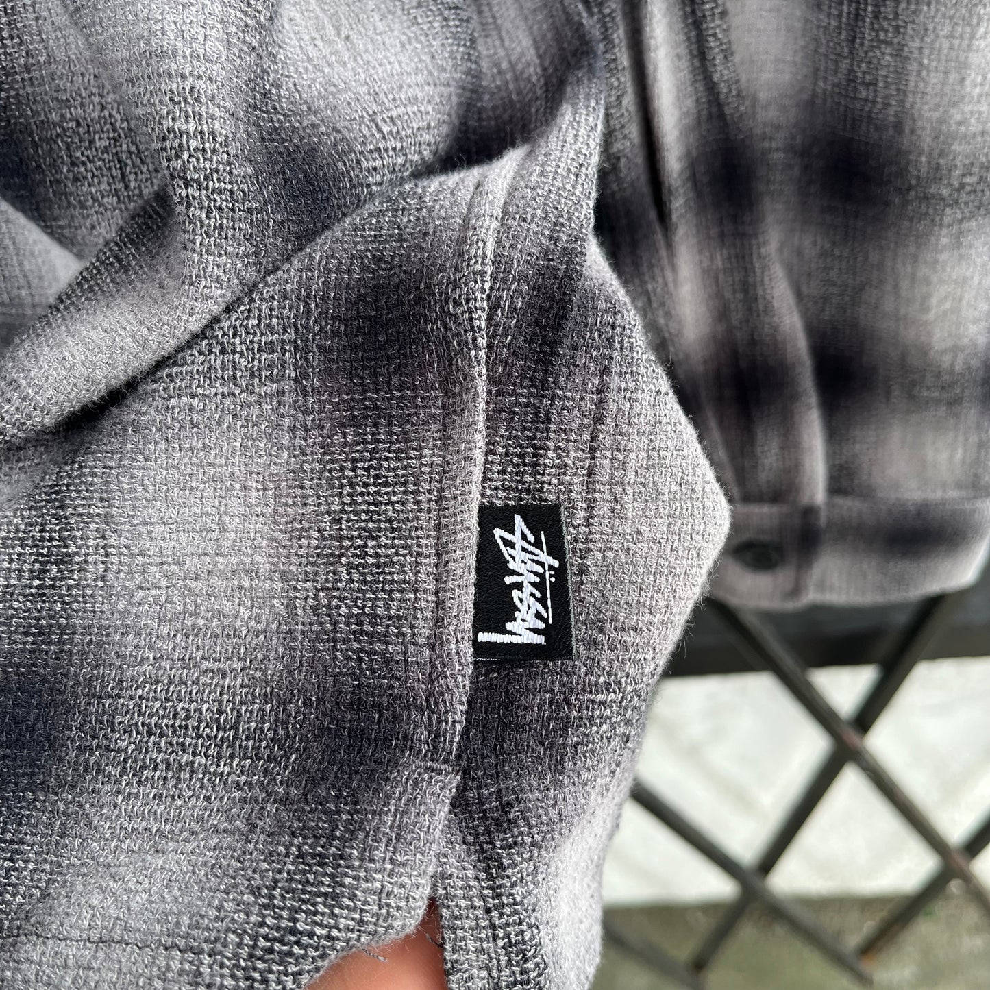 Stussy Zip Shirt Twisted Yarn Plaid - Size S