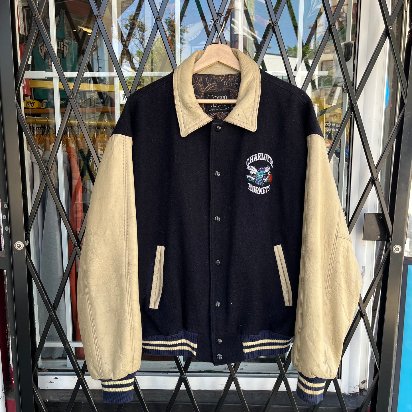 Vintage Charlotte Hornets Letterman Jacket - Size XL