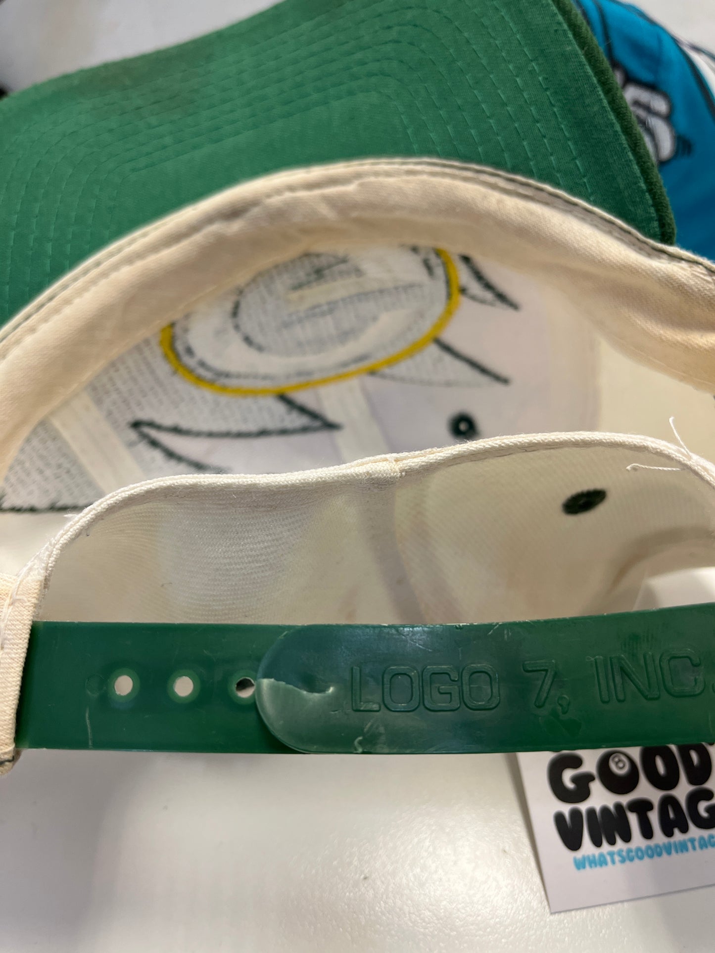 Vintage Logo Athletic Green Bay Packers Sharktooth Snapback