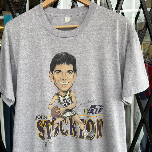 1980’s John Stockton Utah Jazz Bobblehead Tee - Size XL