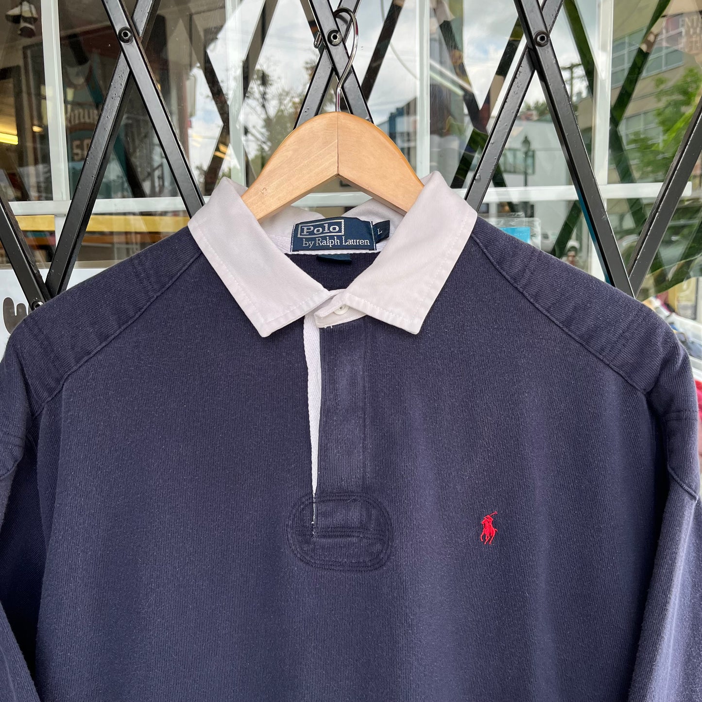 Vintage Polo Ralph Lauren Long Sleeve Rugby Shirt - Size L