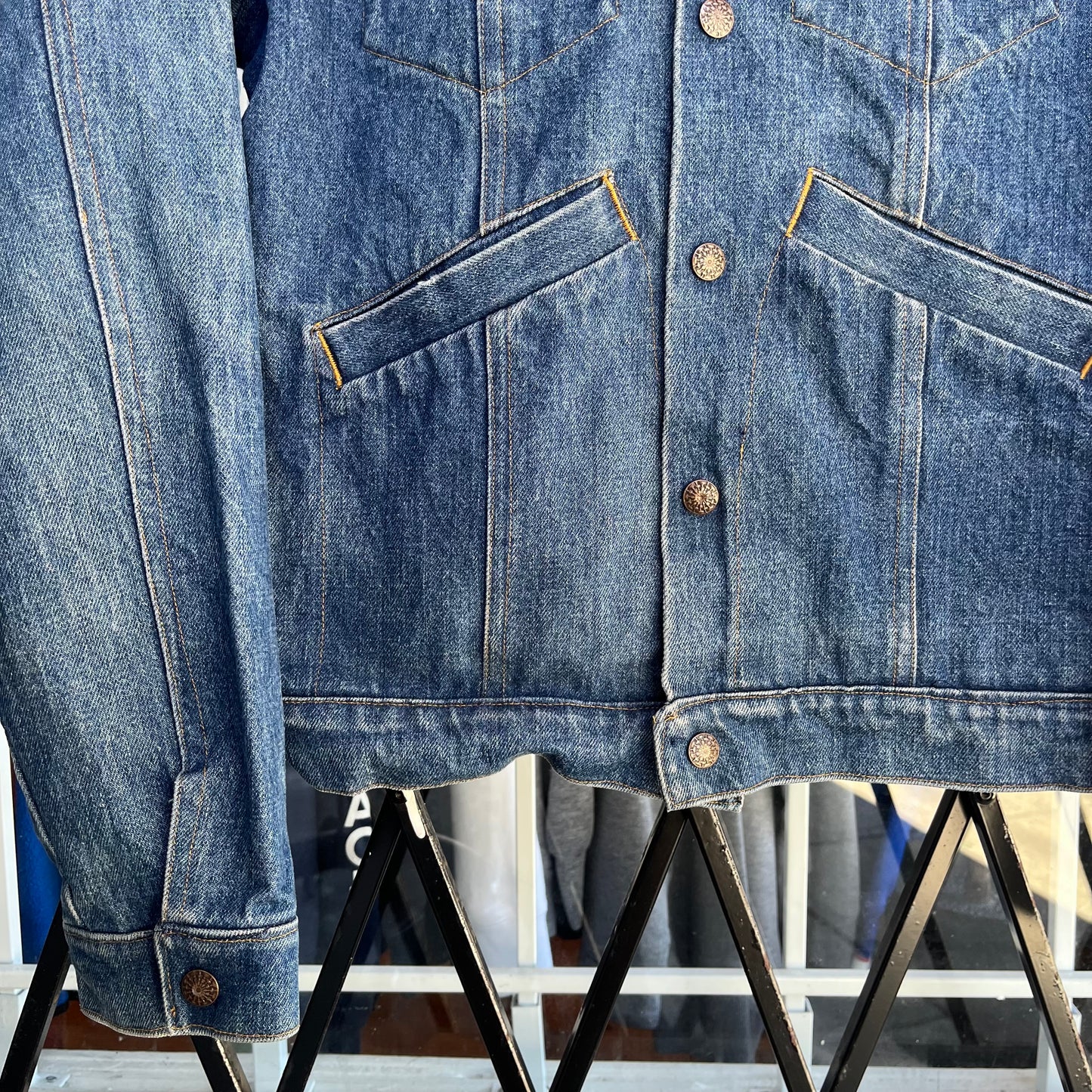 Vintage Denim Snap Jacket - Size S