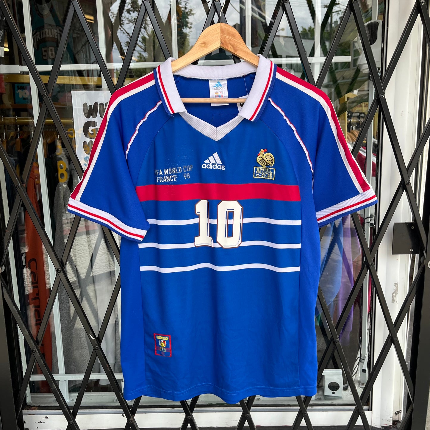 Replica Adidas France 98 Zidane Jersey - Size M