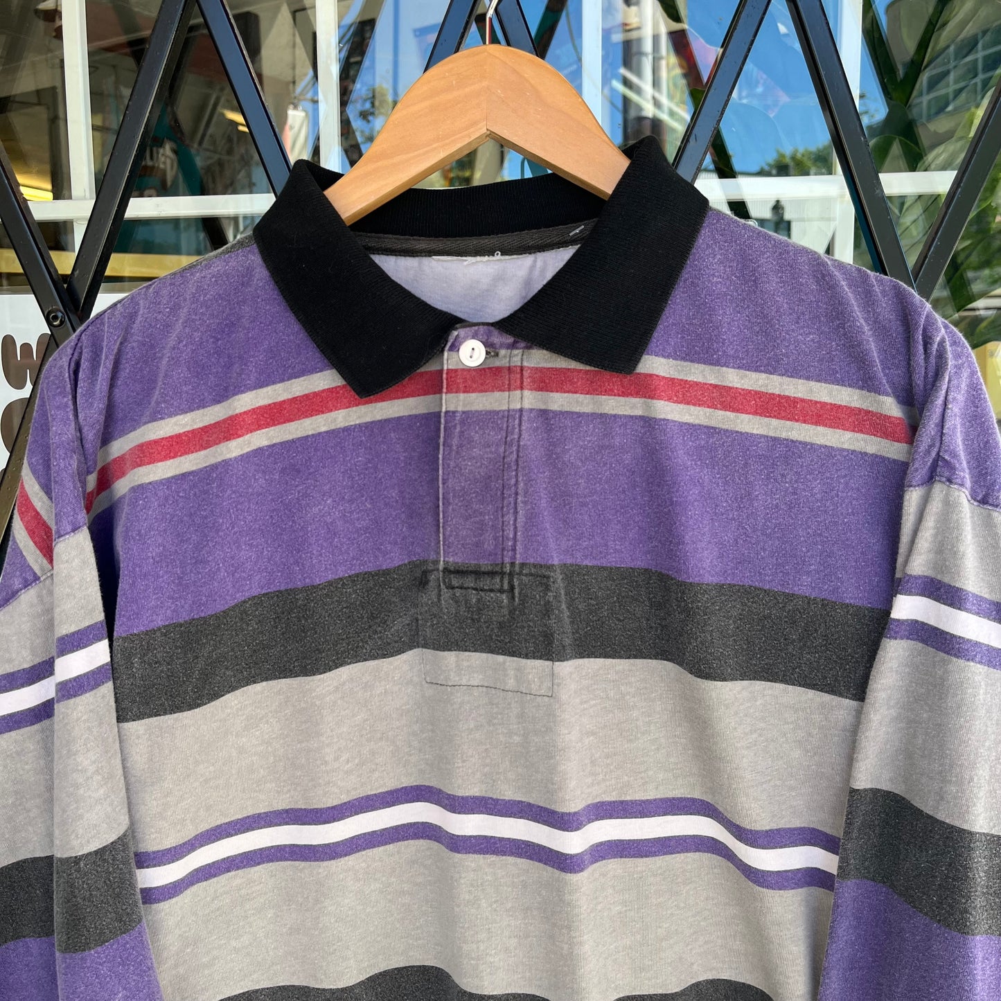 Vintage Colour Block Long Sleeve Shirt - Size XL