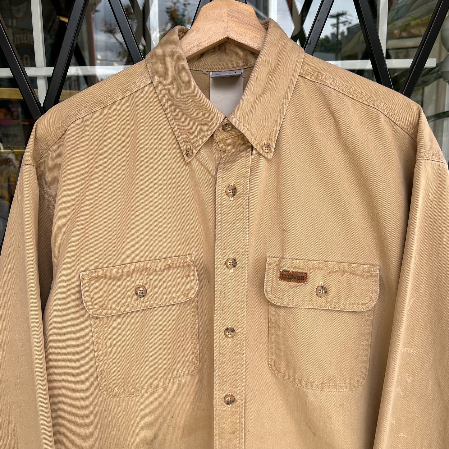 Carhartt Khaki Button Up Shirt - Size XL