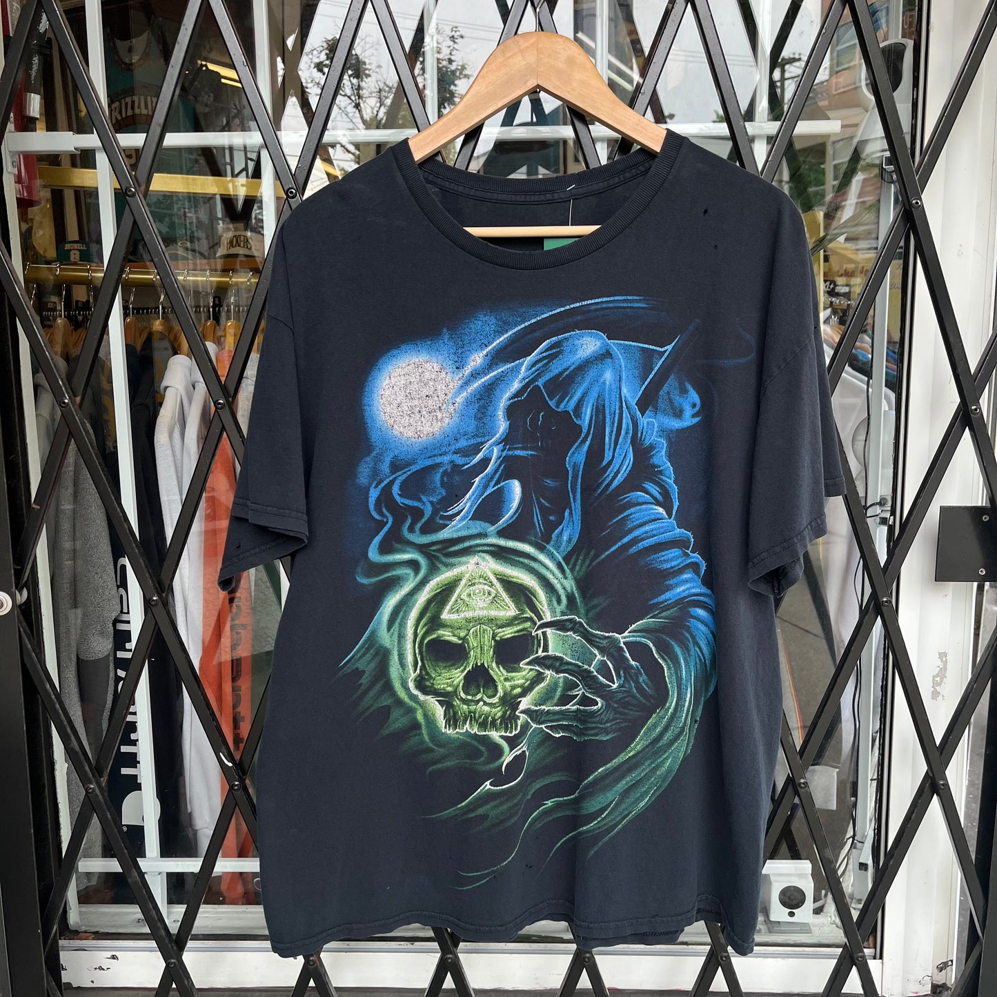 Y2K Grim Reaper Graphic Tee - Size XL