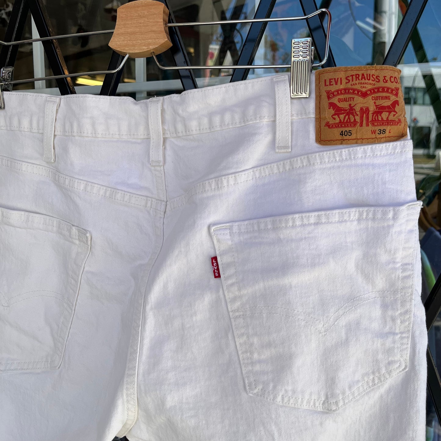 Levi’s White Denim Shorts - Size 38W