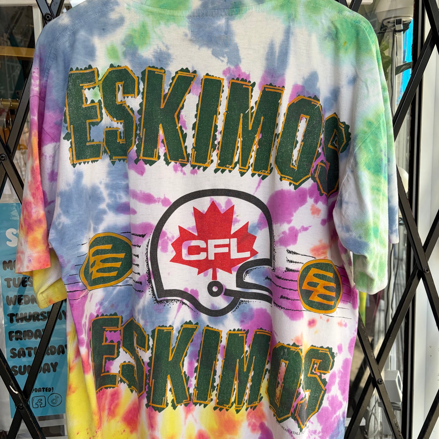 1992 Edmonton Eskimos Tie Dye Tee - Size L